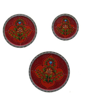 Wooden Wall Decor Plates - Set of 3 